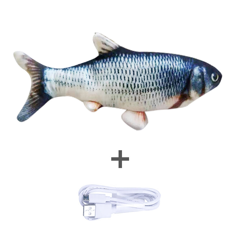 Funny electric fish toy for playful cats with charging 