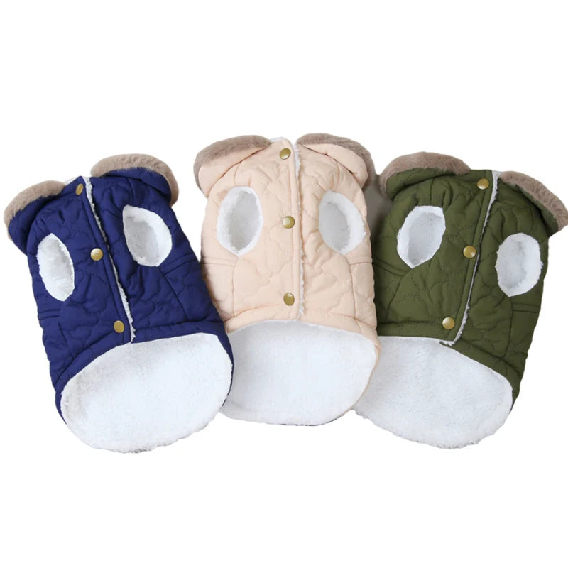 Fur Collar Dog Jacket for Puppies