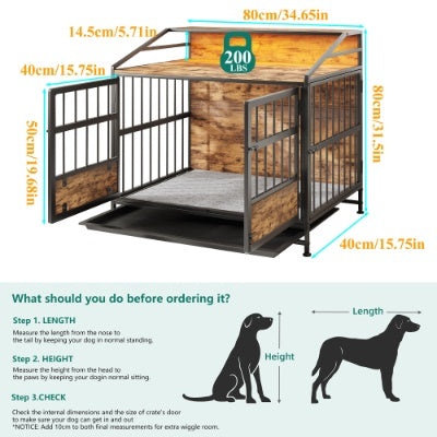 Furniture style dog crate brown