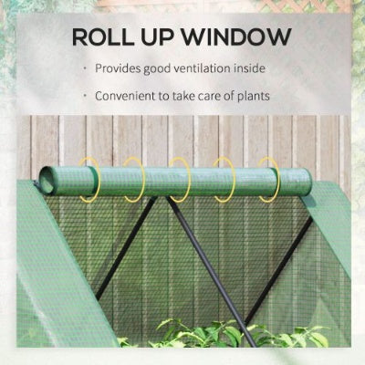 Galvanized raised bed with roll-up windows