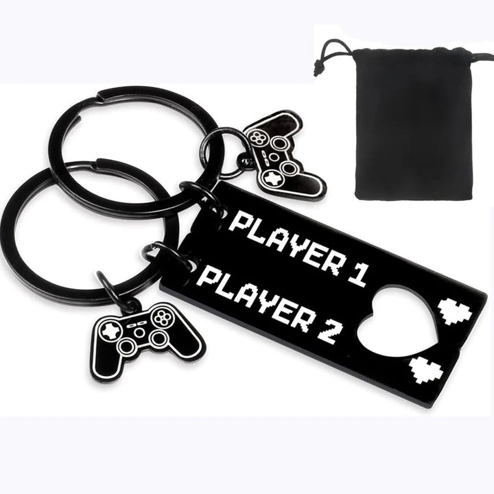 Gamer couple matching keychain