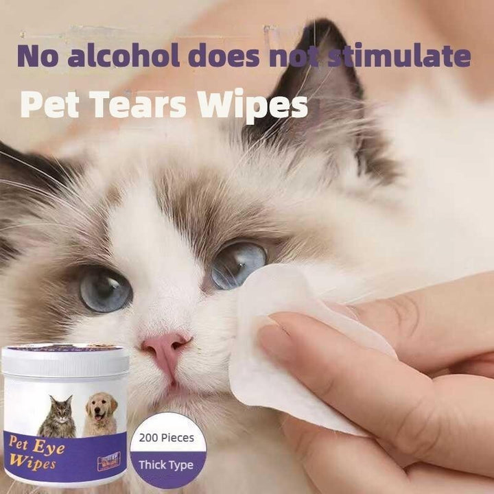 Gentle pet eye wipes for cats