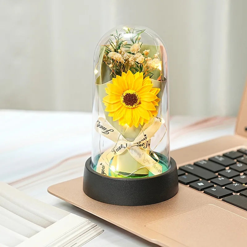 Glass dome floral arrangement