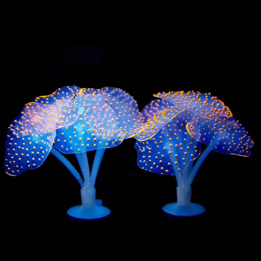 Glow-in-the-dark anemone for fish tanks.