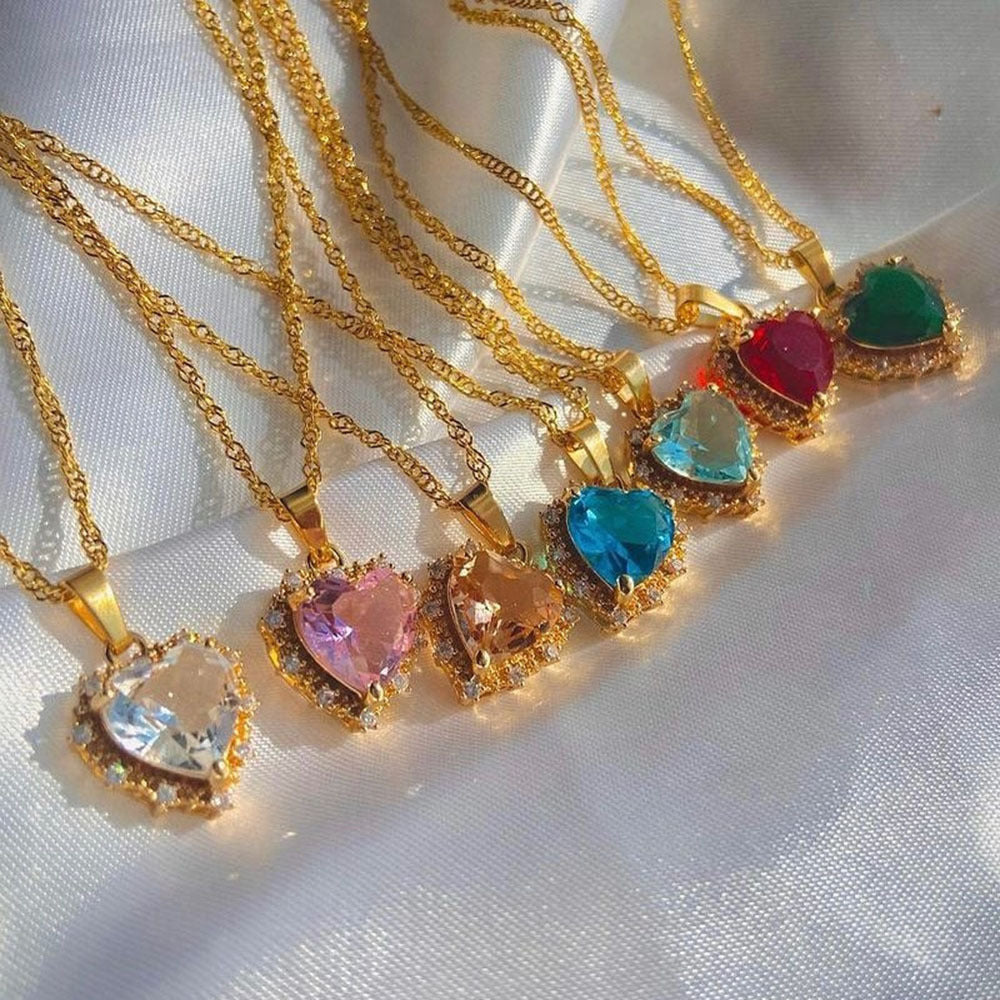 Gold Heart Clavicle Necklace