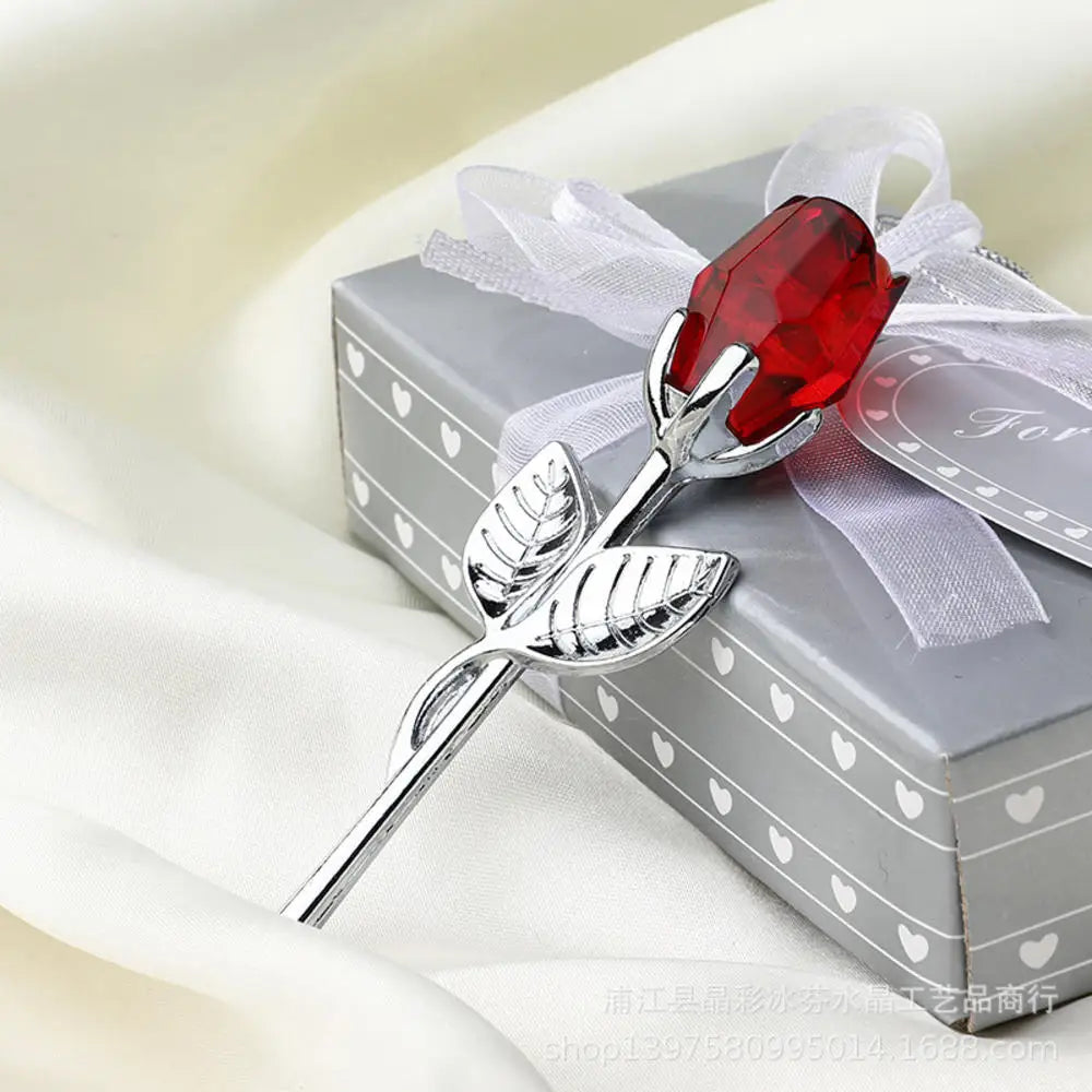 Gold and silver rod crystal rose gift