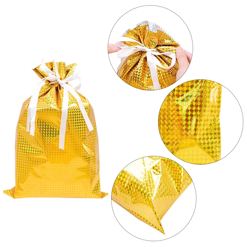 Gold drawstring gift bags