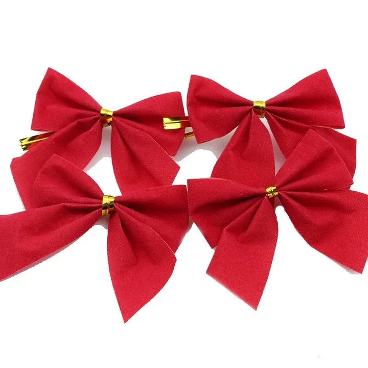 Gold holiday bows for Navidad celebration