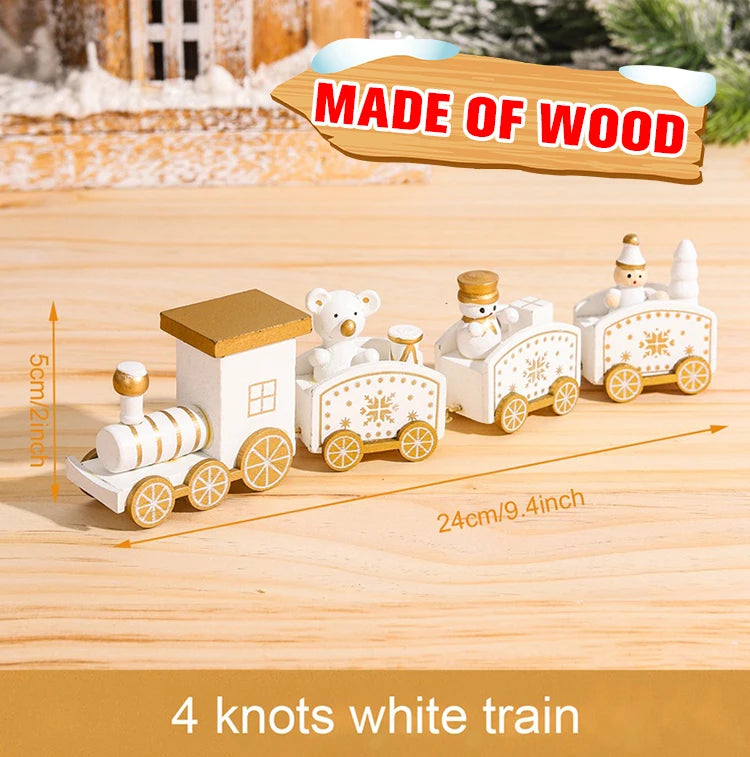 Golden and white holiday train ornament