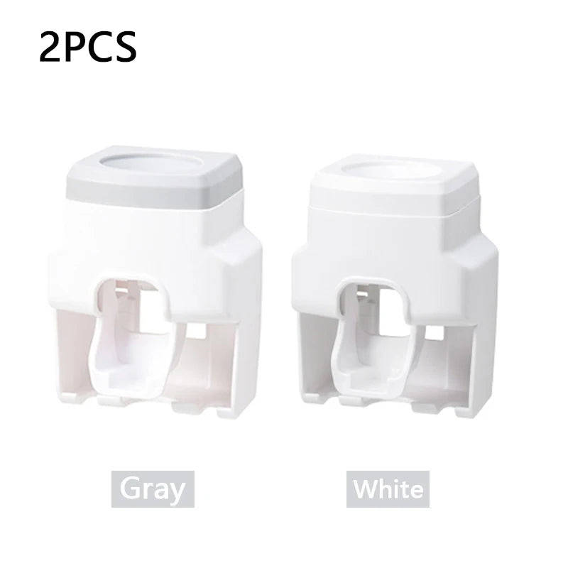 Gray & White Plastic Automatic Toothpaste Dispenser 
