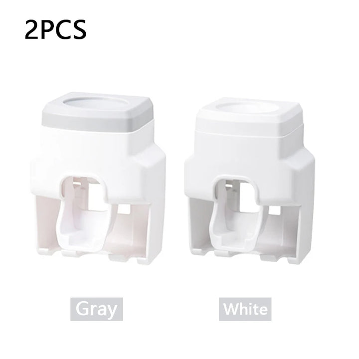 Gray & White Plastic Automatic Toothpaste Dispenser 