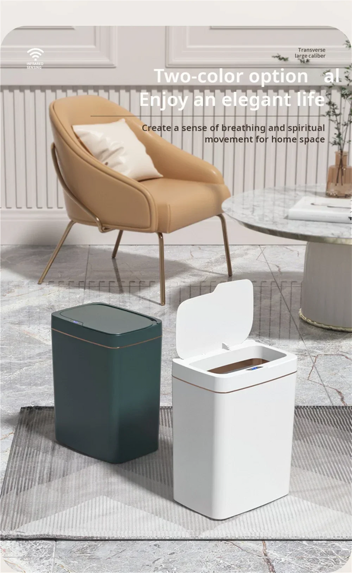 Green/White Electronic Automatic Smart Bin