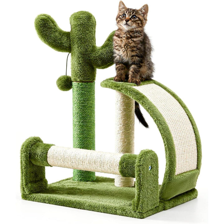 Green cat scratcher for kittens and cats