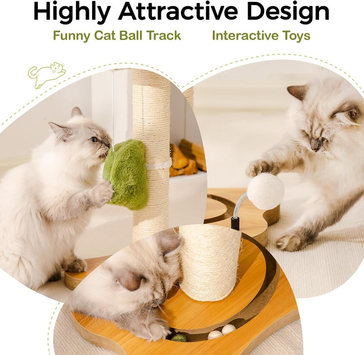 Green medium cat scratching post