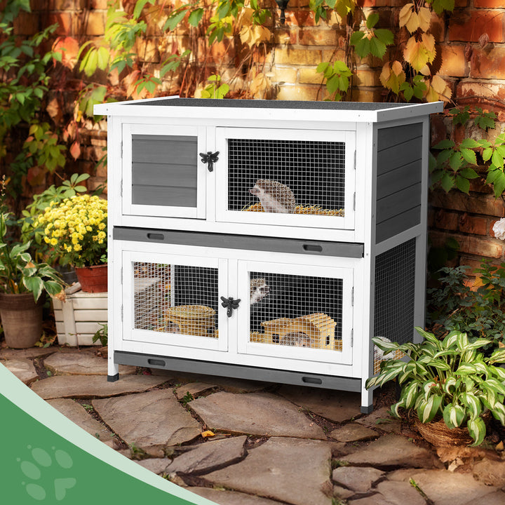 Grey cedar chicken rabbit cage
