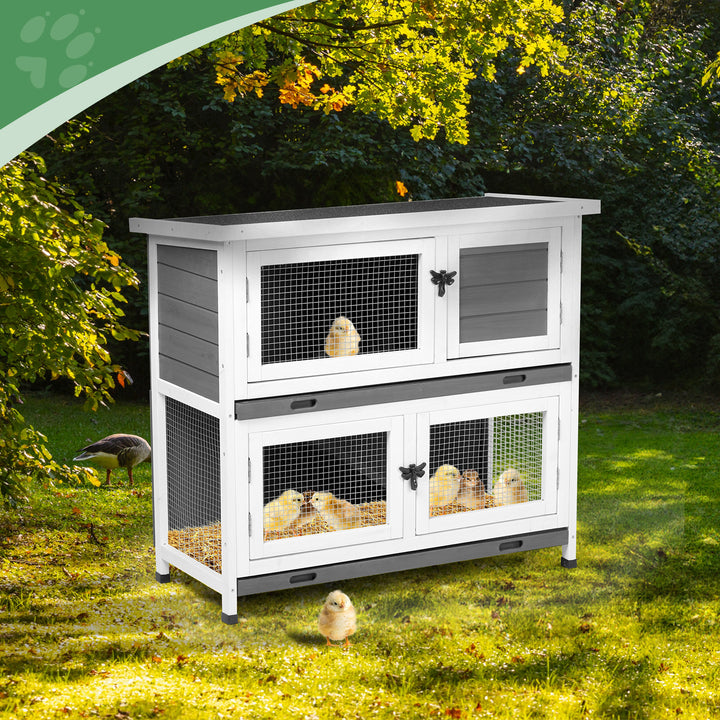 Grey cedar dual level coop