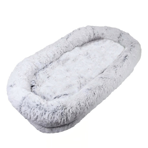 Grey washable dog bed for humans