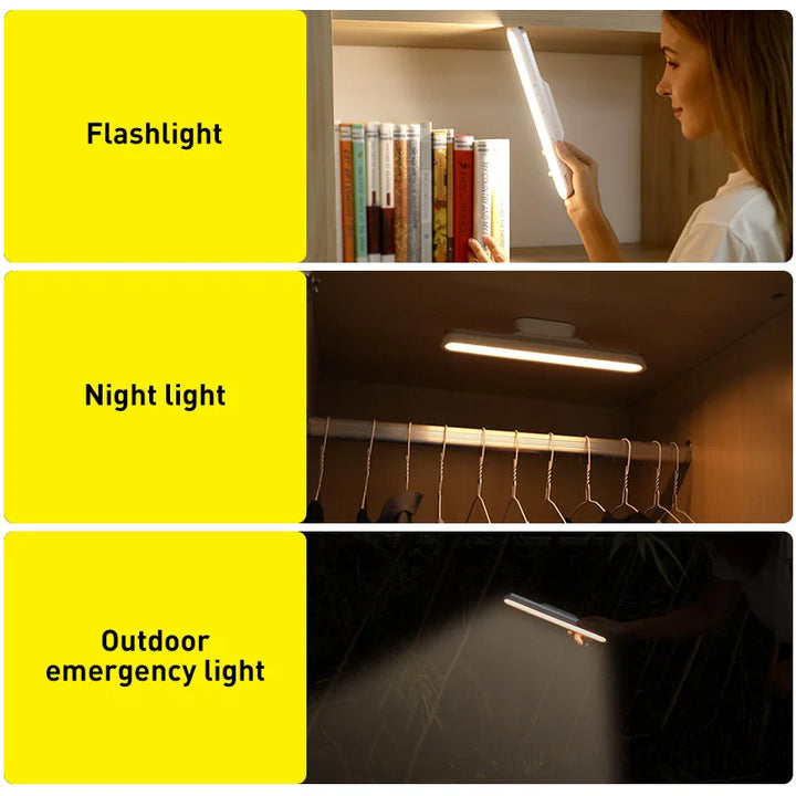 Magnetic LED Desk Lamp - Stepless Dimming, Chargeable Night Light for Closet and Wardrobe