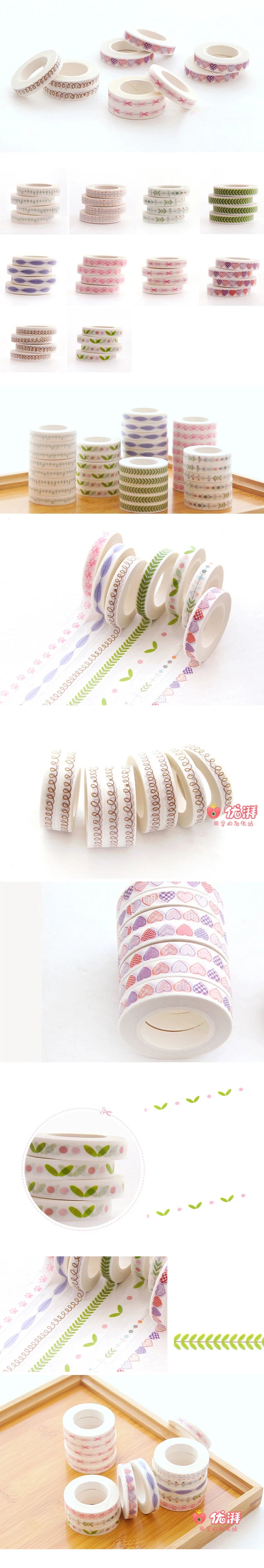 7mm*10m Decoration Heart Tape | Decoration Scrap Booking | Sticker Masking Tape School Supplies