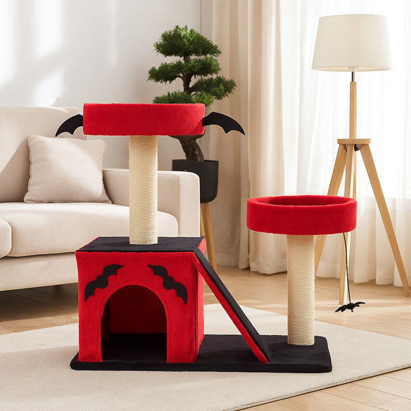 Halloween gothic cat tree red and black by KLD The Shop