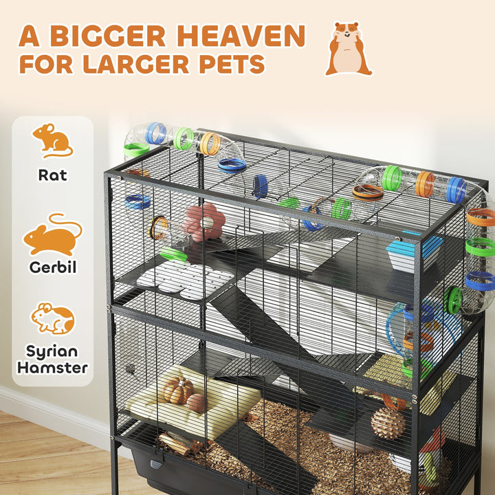 Hamster cage with deep tray design