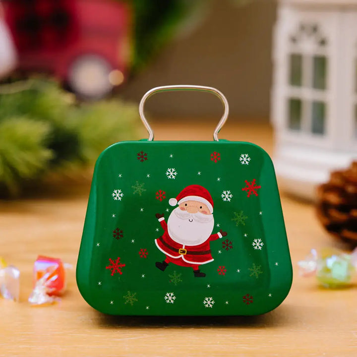 Handbag tin jar for Christmas decor