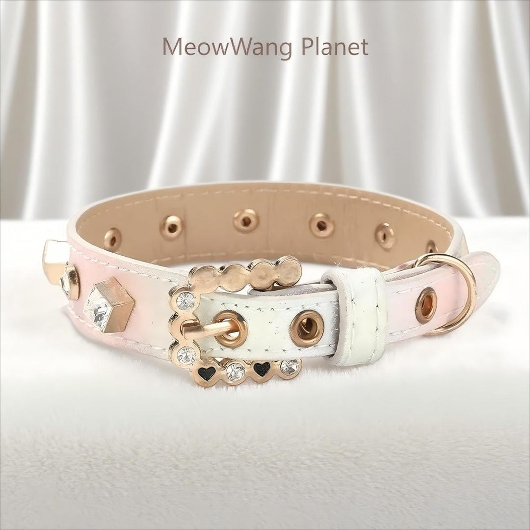 Handcrafted gemstone dog collar