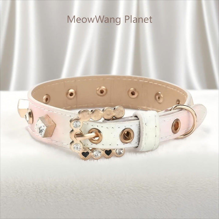 Handcrafted gemstone dog collar