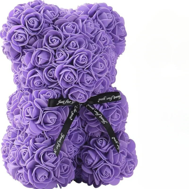 Handmade eternal flower teddy bear centerpiece