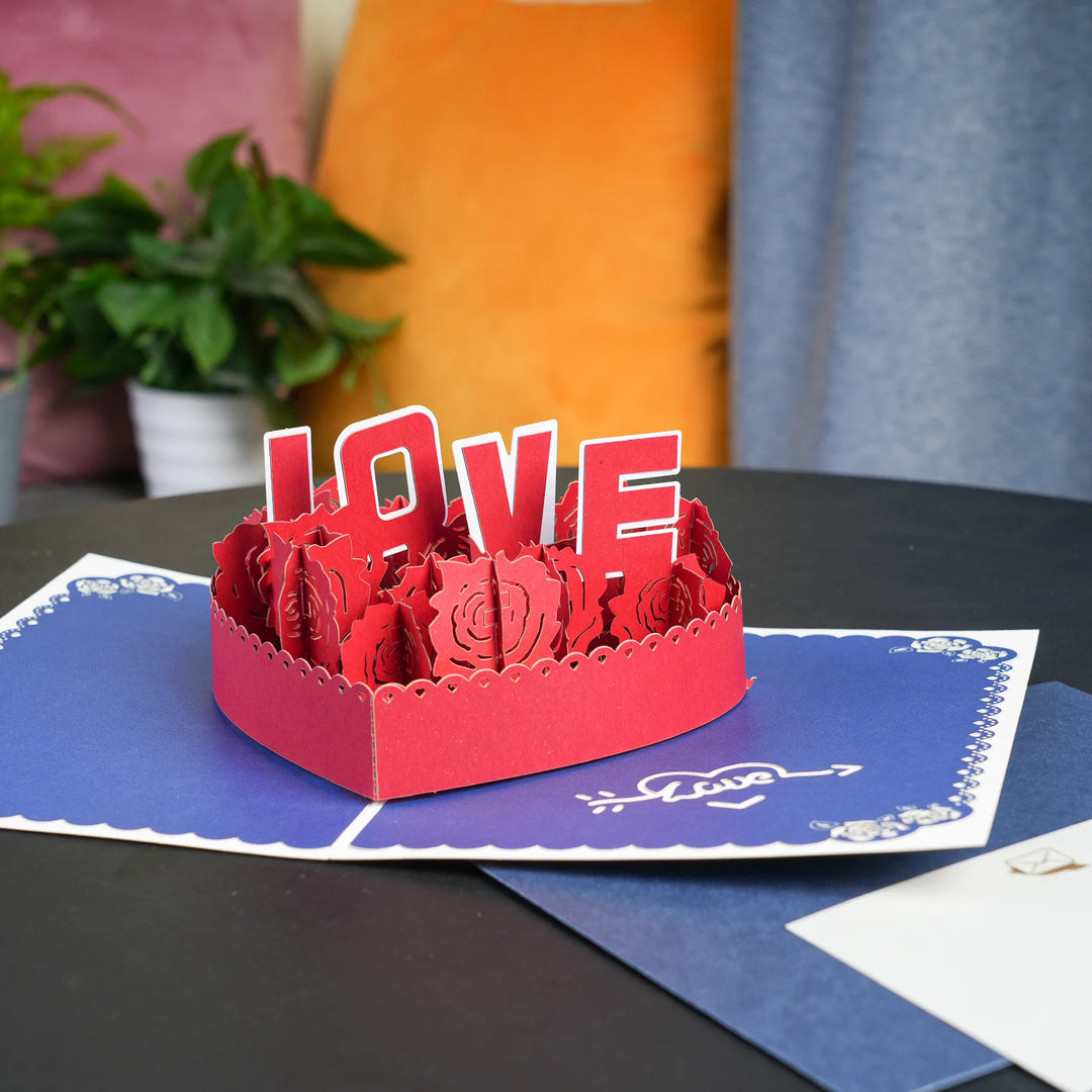 Handmade pop-up love note for her