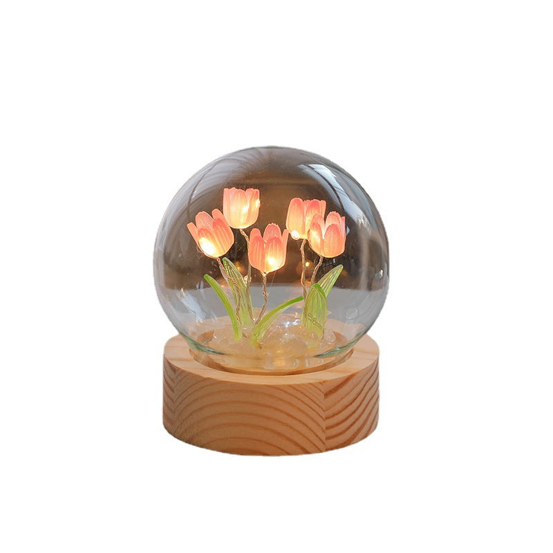 Handmade tulip LED bedside lamp