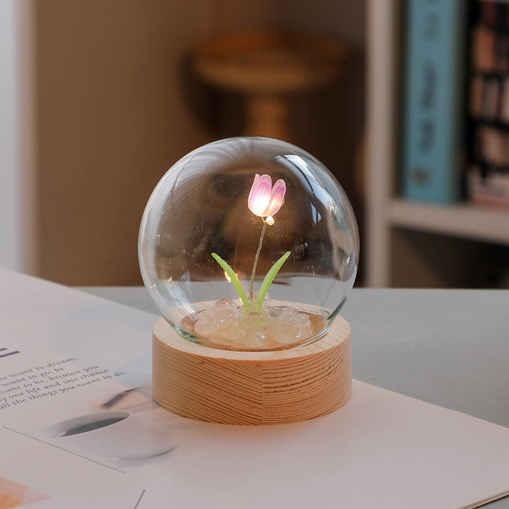 Handmade tulip bedside lamp decor