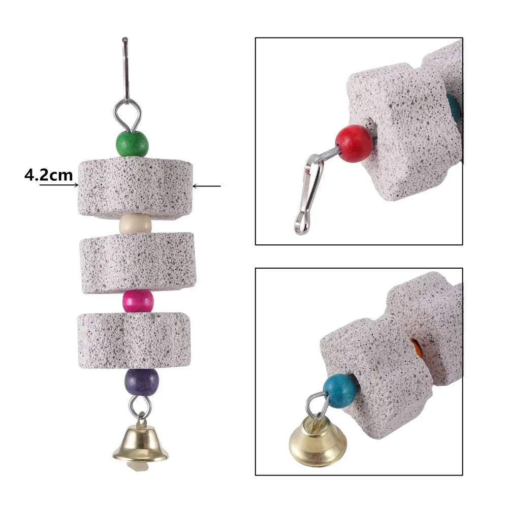 Hanging Bird Chew Toy with Grinding Stone