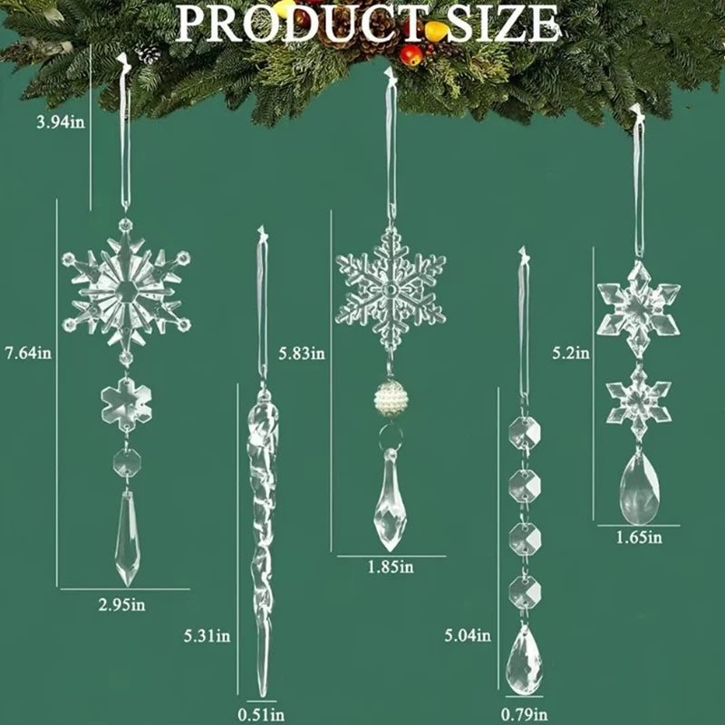 Hanging ornaments in snowflake shape