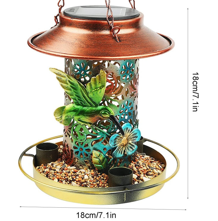 Hanging solar lantern bird feeder