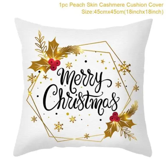 Festive pillow cover with Christmas greetings