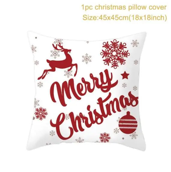 White and Red Christmas cushion cover