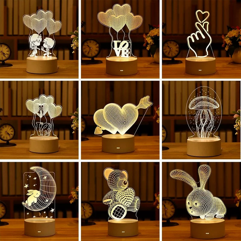 Heart-shaped LED night light