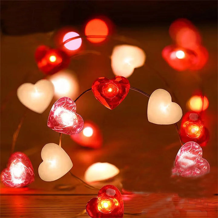 Heart-shaped LED string lights