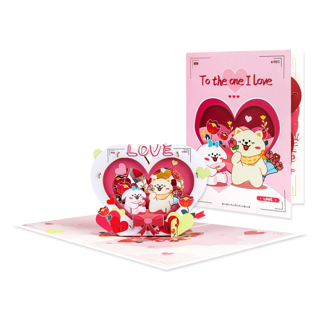 Heart-shaped pop-up love card