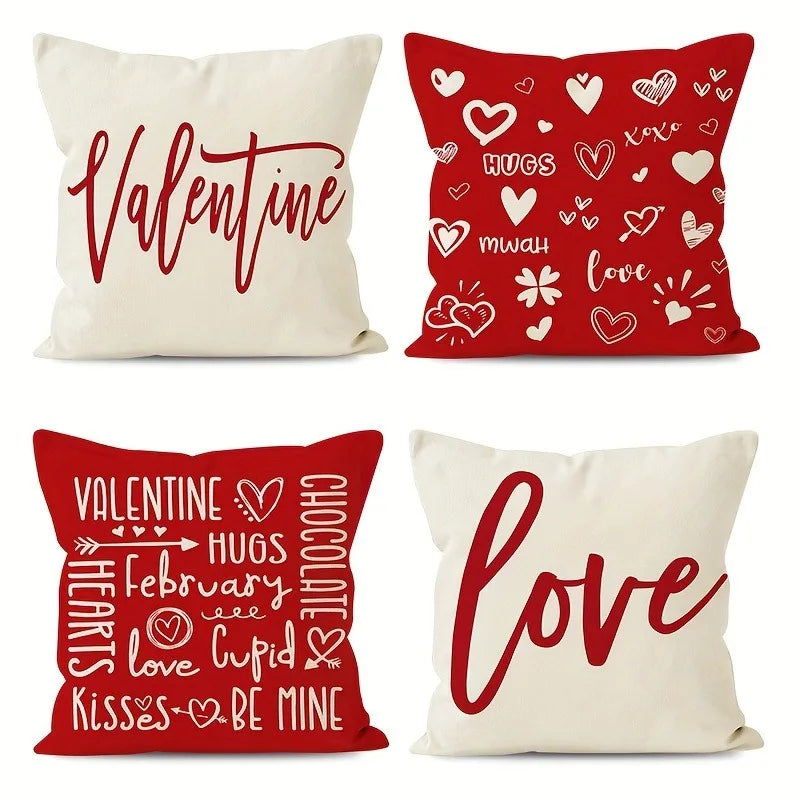 Heart-themed cushion cover