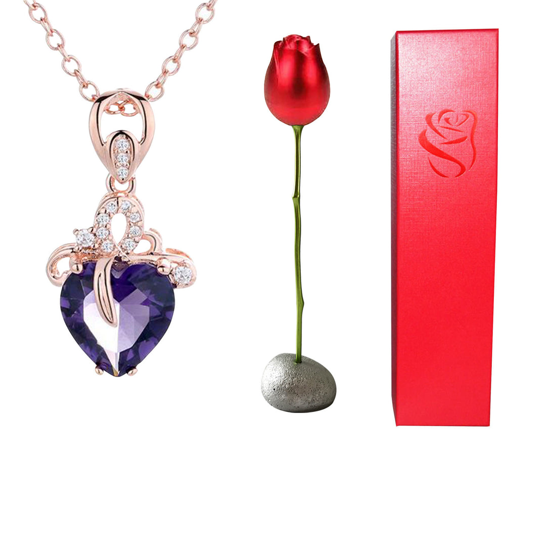 Heart Purple Crystal Pendant