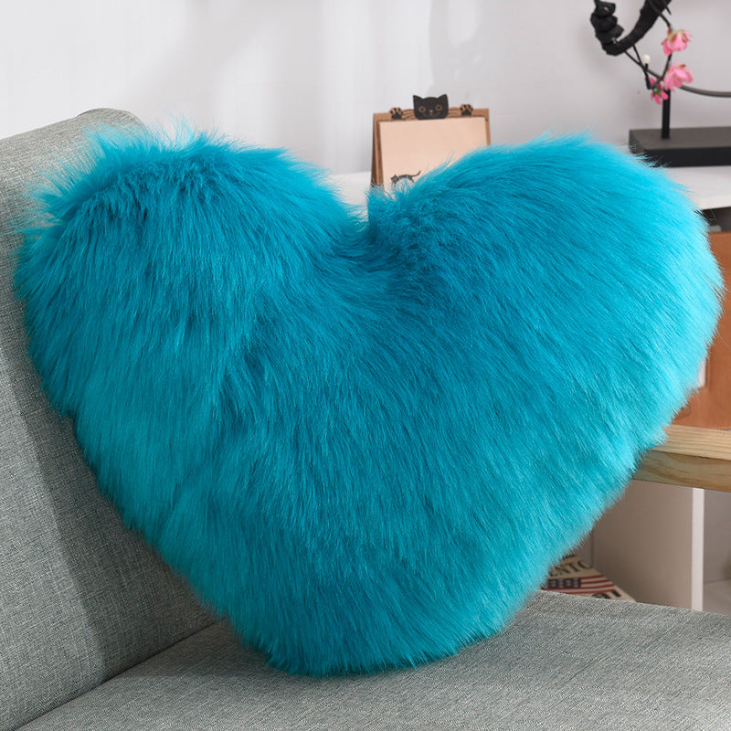 Heart Shaggy Sofa Pillow