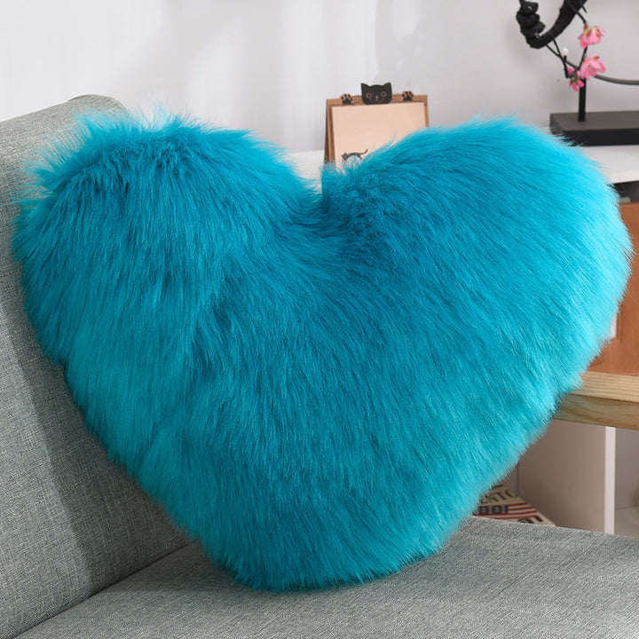 Heart Shaggy Sofa Pillow