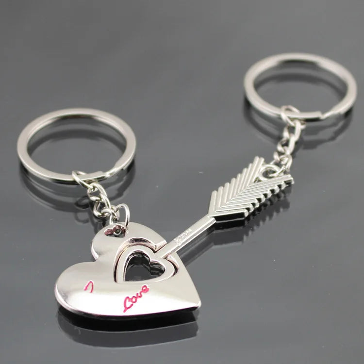 Heart lovers couple keychain