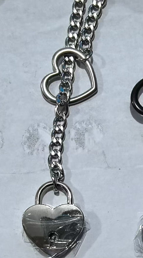 Heart shaped adjustable Cuban necklace