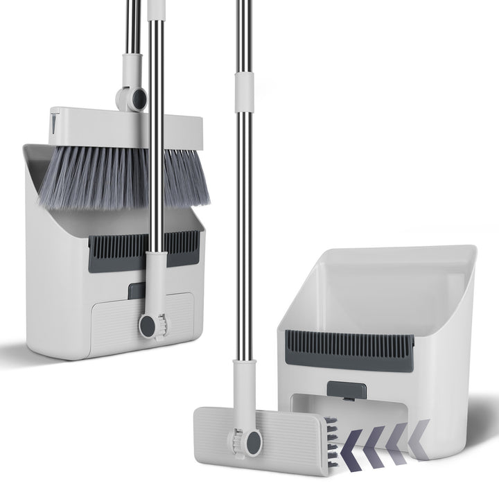 Heavy-duty dustpan and broom set