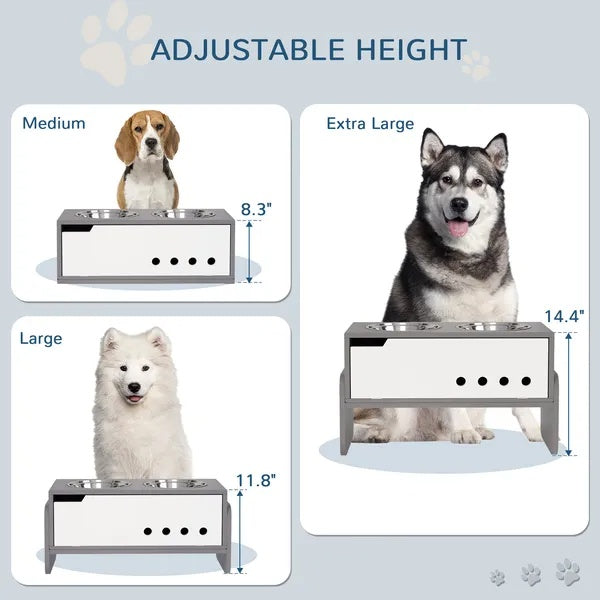 Height adjustable pet food bowls