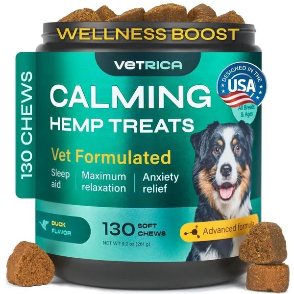 Hemp calming chews for dog anxiety relief by KLD The Shop