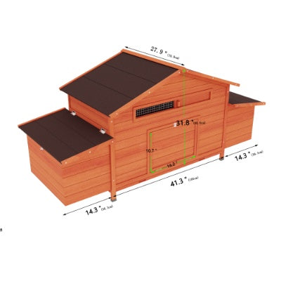Hen house with dual nesting compartments